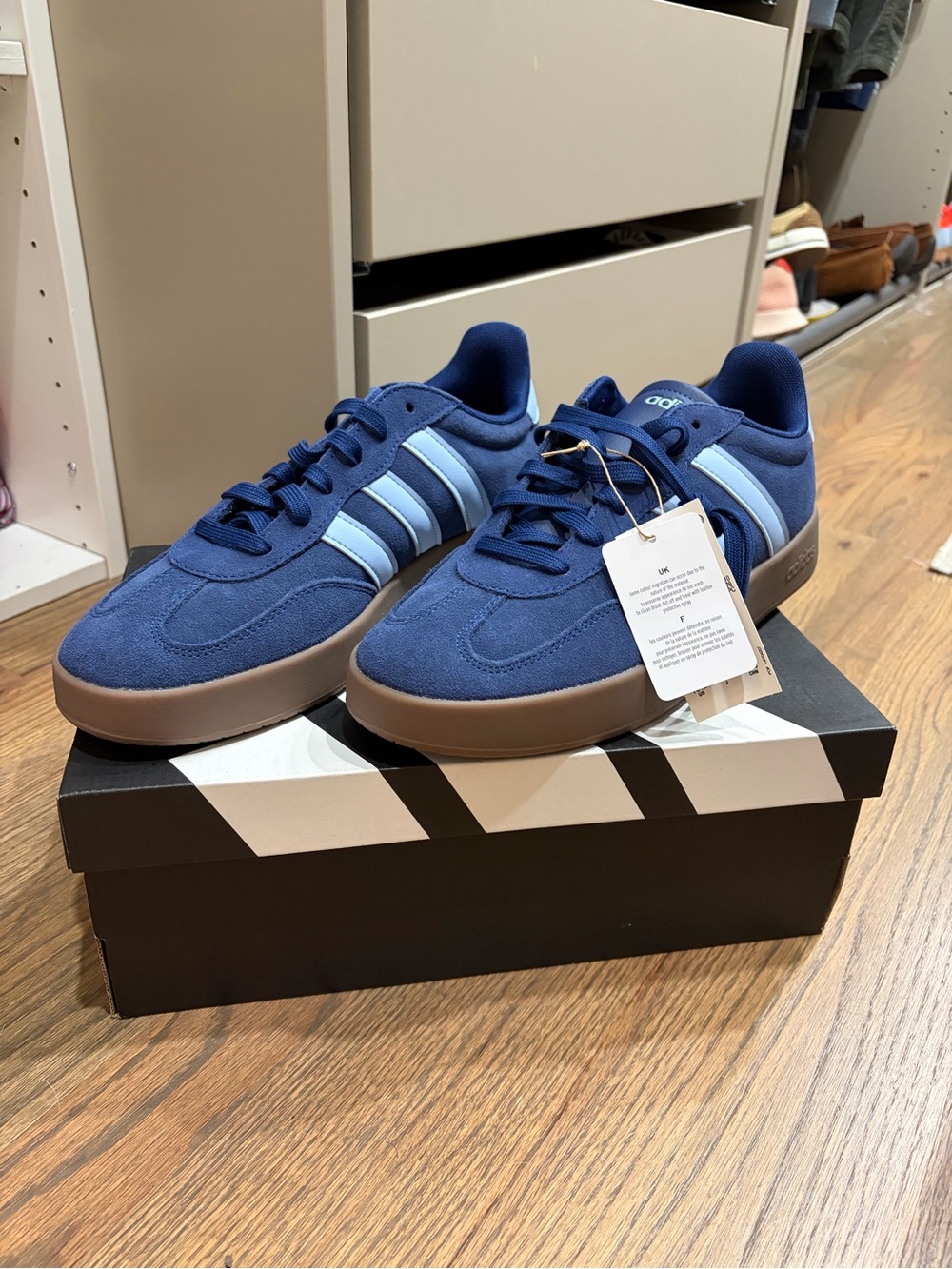 adidas Men’s Navy & Light Blue Suede Sneakers
